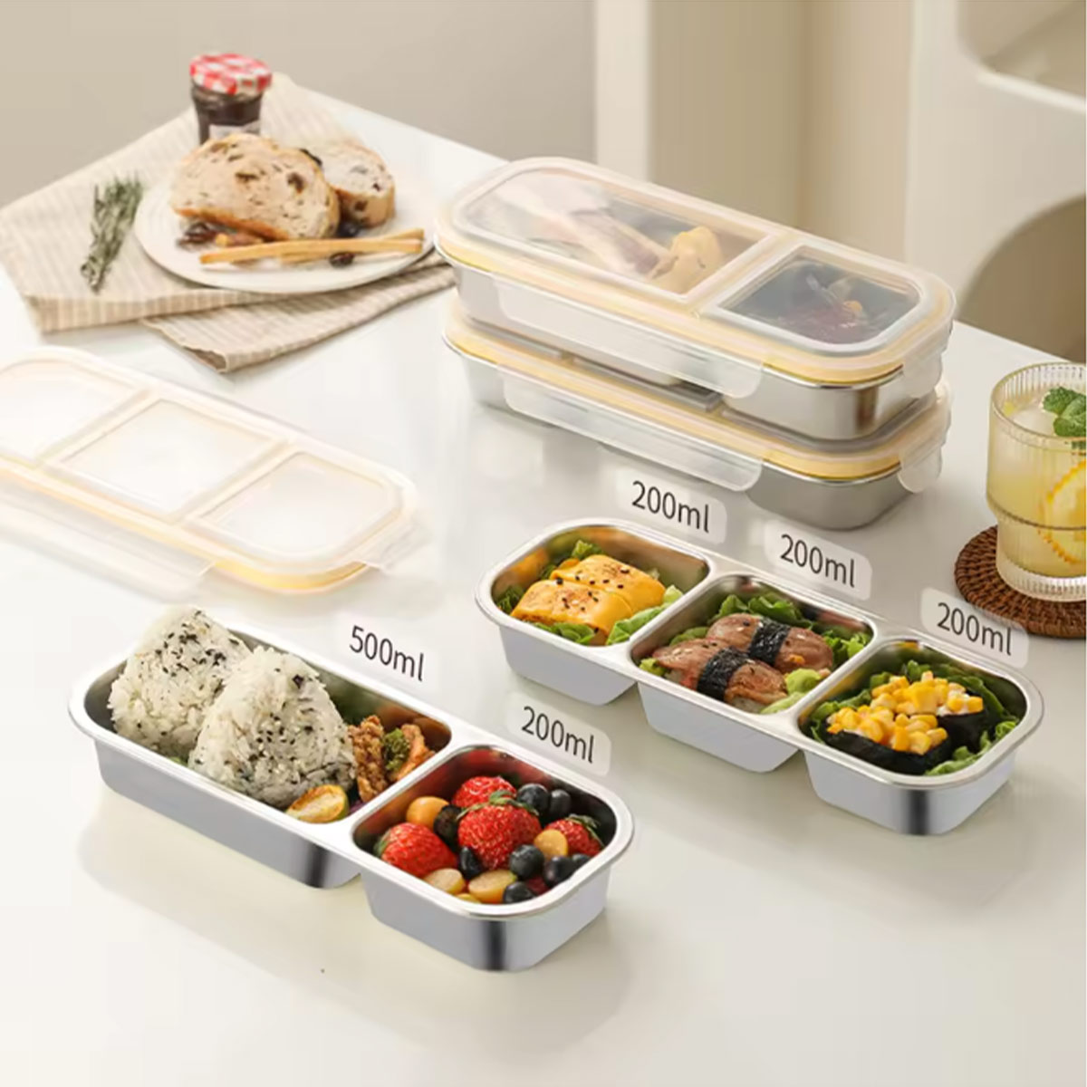 Boîte à bento légère à 3 compa - Food Snacks For Weight Loss avis et prix