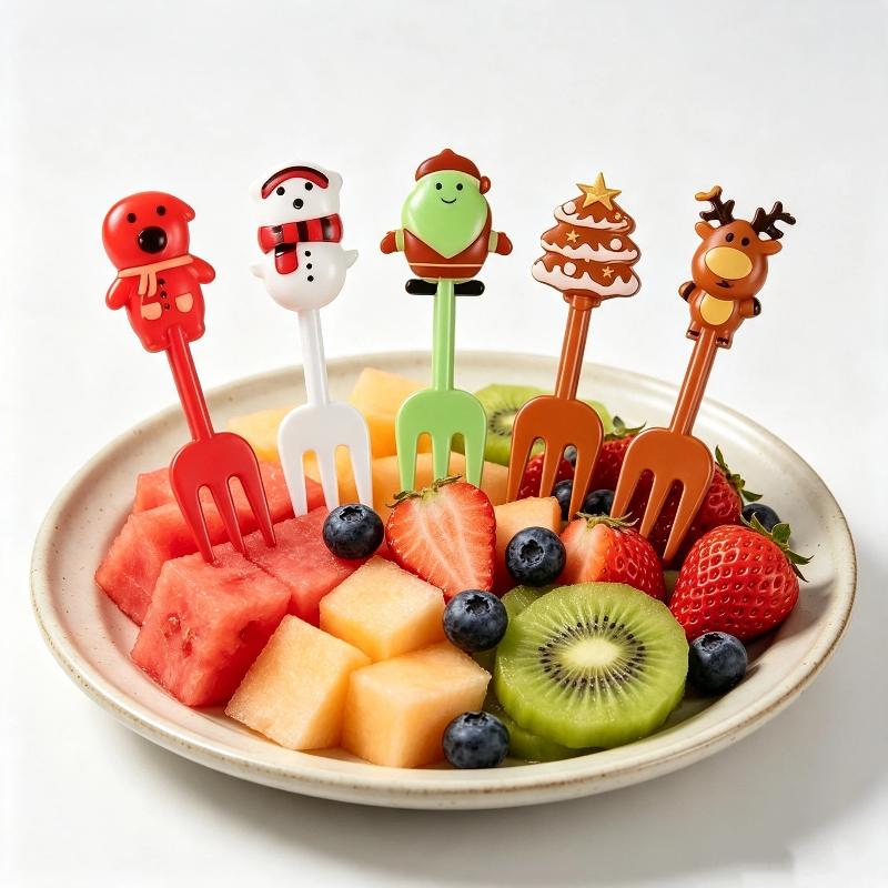 Lot de 10 fourchettes à fruits - Xmas Food Snacks avis et prix