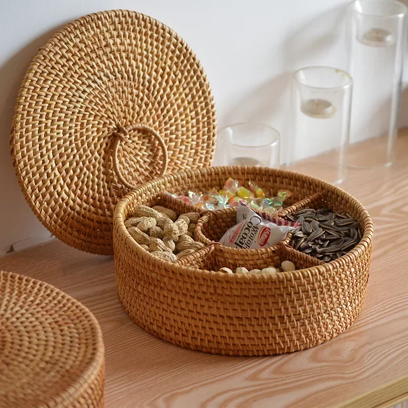 Boîte en rotin naturel à 5 com - Food Snacks Basket avis et prix