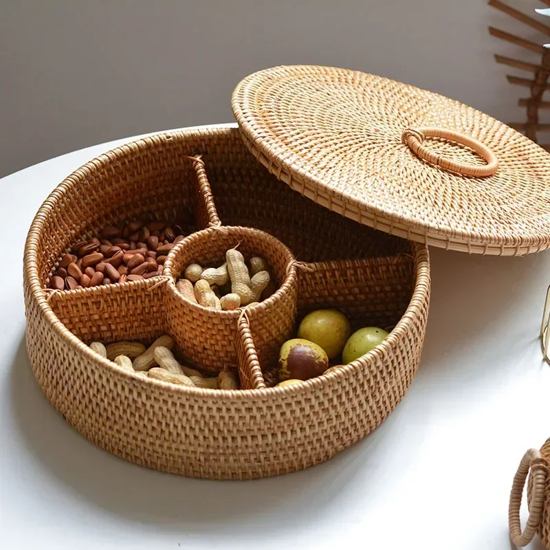 Boîte en rotin naturel à 5 com - Food Snacks Basket avis et prix