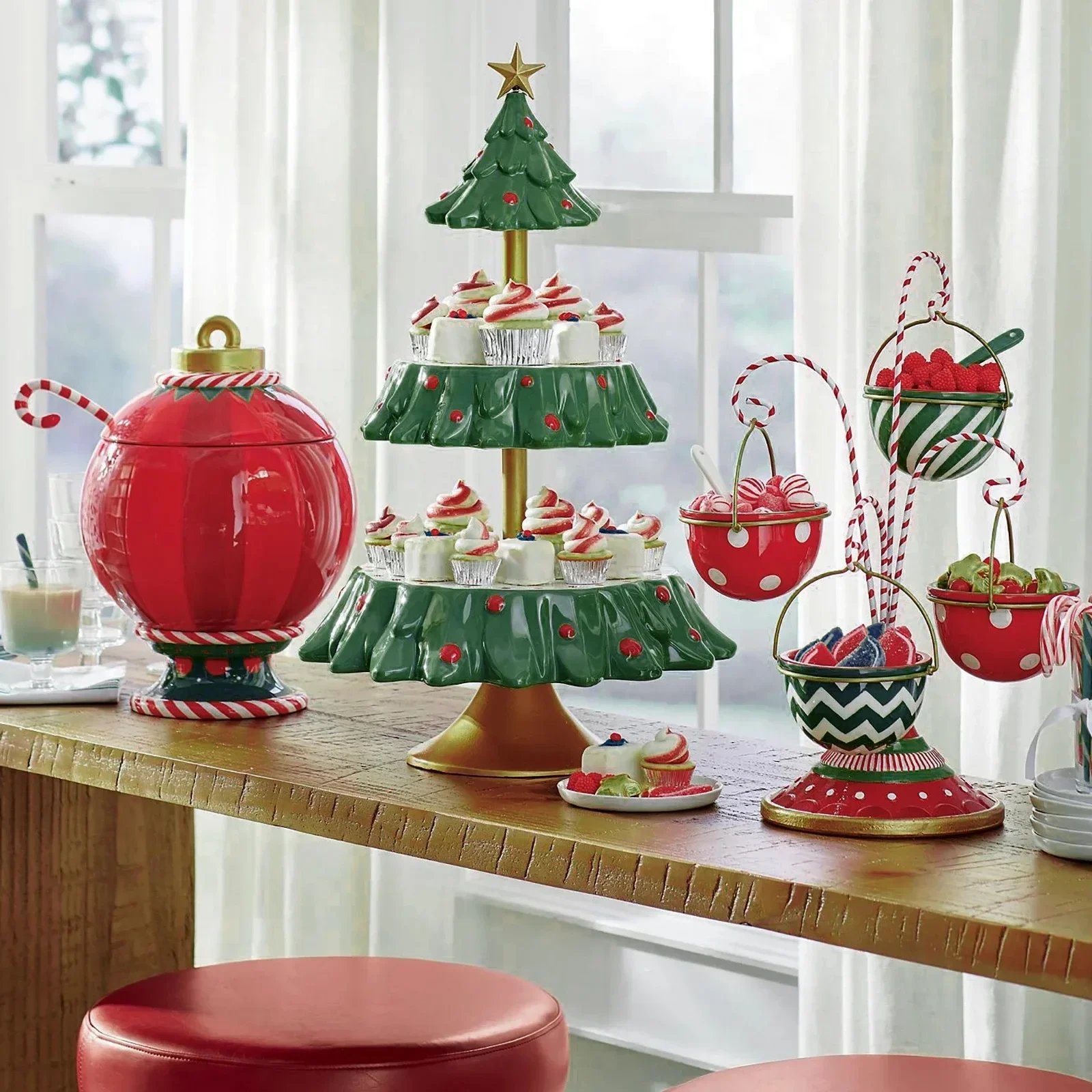 Plateau de service double couc - Xmas Food Snacks avis et prix