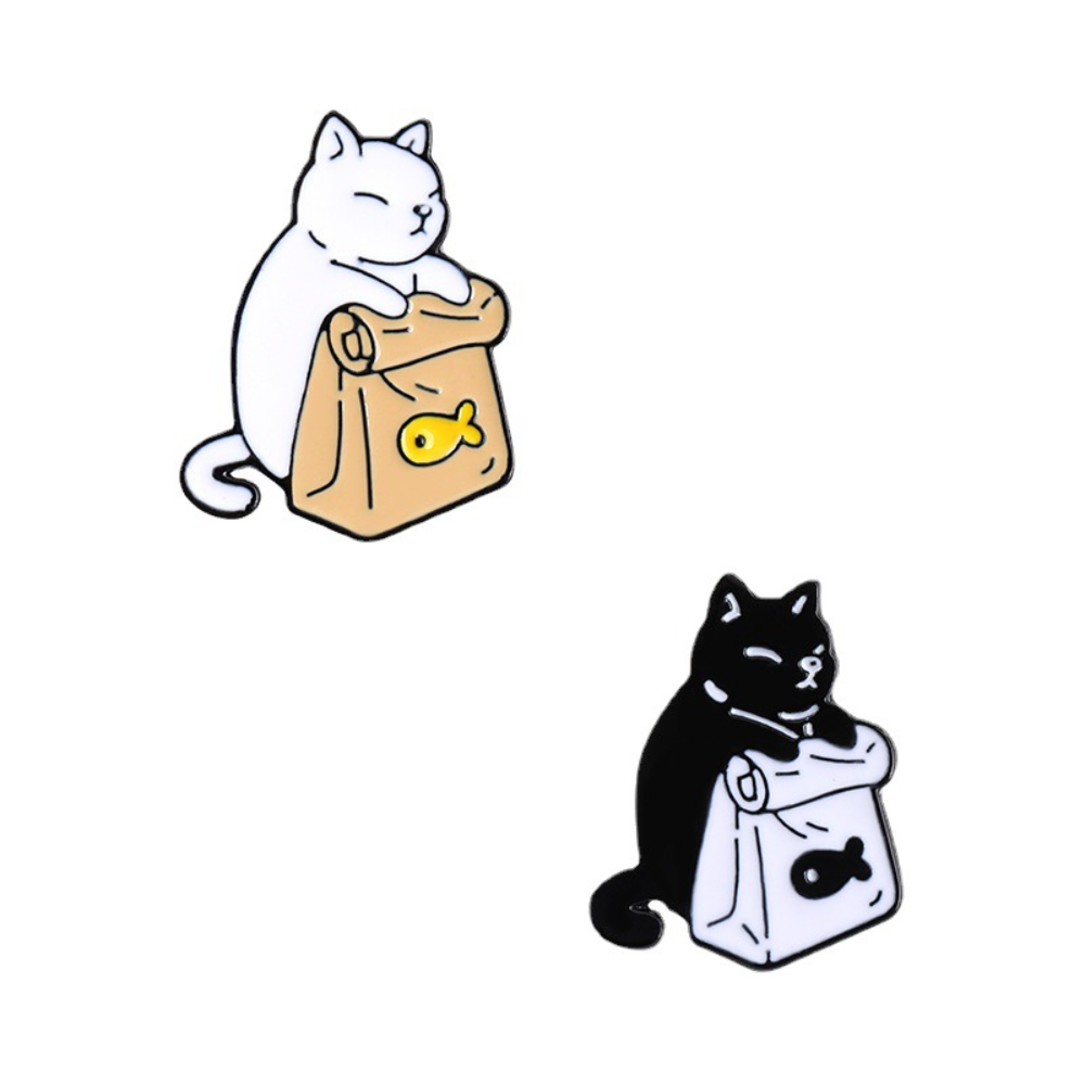 Badge Animal chat noir et blan - Food Snacks That Are Black avis et prix